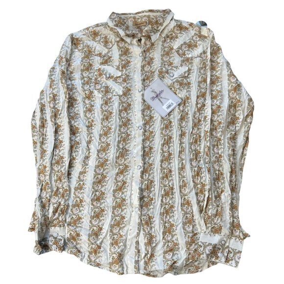 WRANGLER RAYON WOMENS WESTERN FLORAL SHIRT SIZE 2XL‎ | N1 - Picture 1 of 11